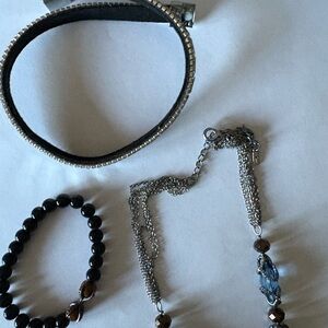 Maurices Silver and Black Bracelet Set